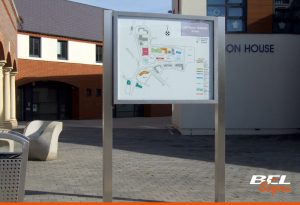 Notice Boards are ideal for wayfinding like this one with a map in Southwater