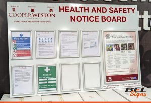 Health & Safety Board with snap poster frames