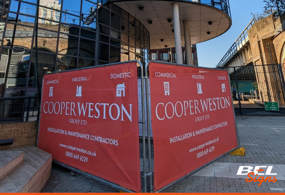 Heres Fencing printed banner for Cooper Weston