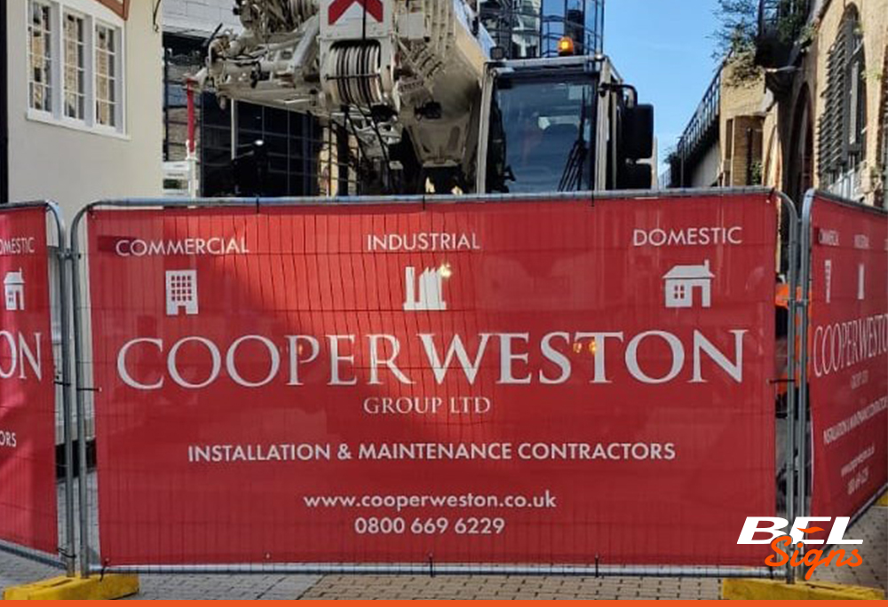 Mesh banner onto Heres fencing from Cooper Weston